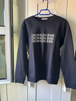 Sudadera Calvin Klein Jeans Negra  talla 16 junior