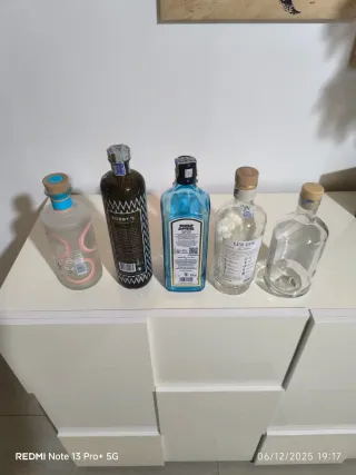 Bottiglie vuote di Gin