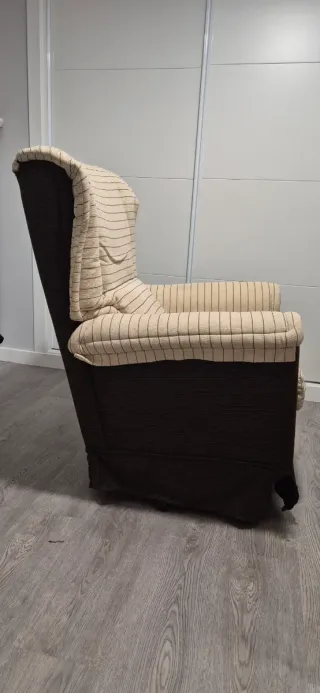 Poltrona relax dondolo beige e marrone