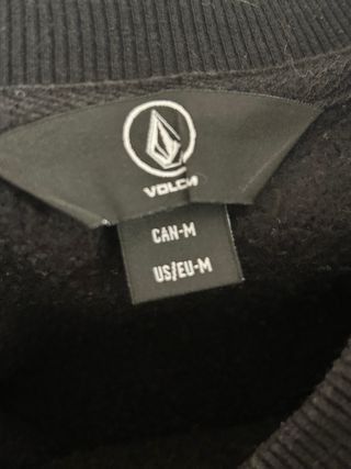 Sudadera Volcom Negra Logo Naranja