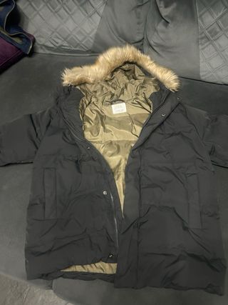 Abrigo Zara niño capucha pelo talla 11-12 años