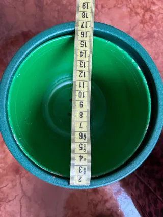 3 macetas de gres lacado + 3 interiores