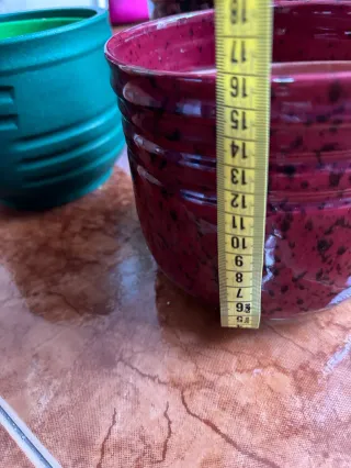 3 macetas de gres lacado + 3 interiores