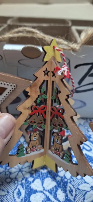 6 Decorazioni Natalizie in Legno