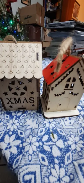 6 Decorazioni Natalizie in Legno