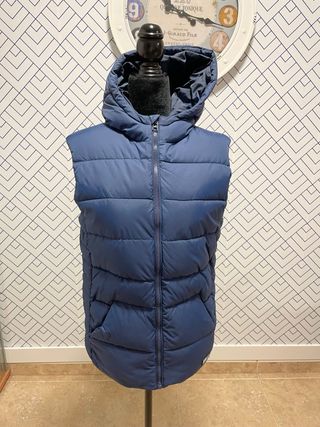 Chaleco niño azul con capucha