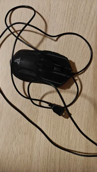 Ratón Gaming Negro con Luces Verdes