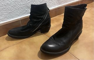 Botas AS98 Piel Negra Cremallera