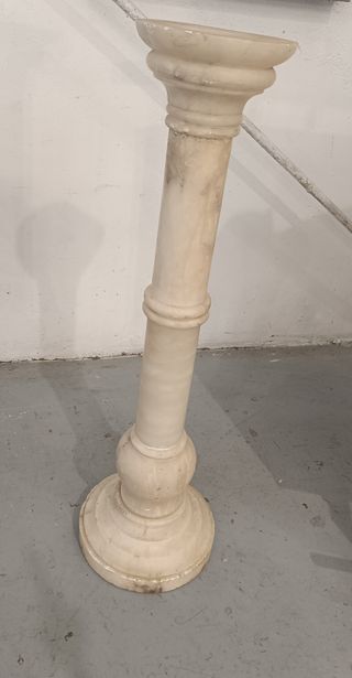 Pedestal Neoclásico Antiguo Mármol Alabastro