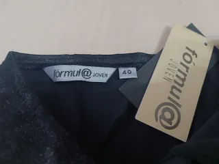 Vestido negro de fiesta con cinturón.sin estrenar.