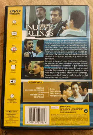 DVD Nueve Reinas Ricardo Darín