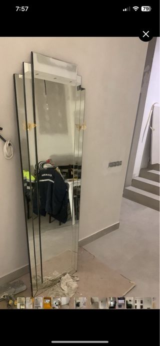 Specchio elegante per ingresso in oro e argento