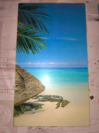 Cristales vitrocerámica playa tropical