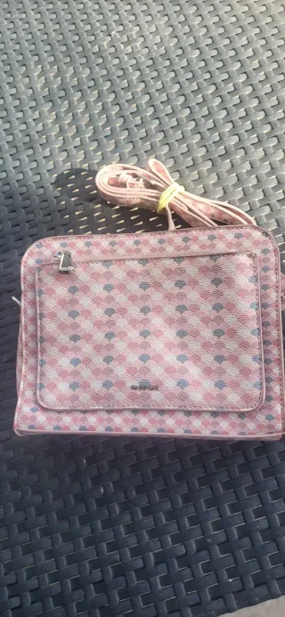 Bolso rosa y gris