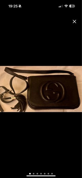 Bolso bandolera logo soho Negro Piel