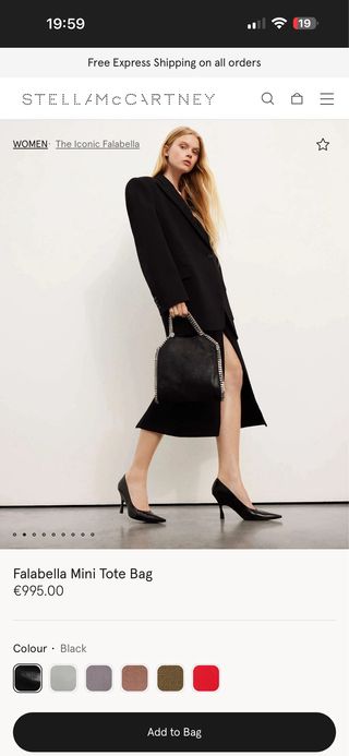 Borsa nera a catena stile Stella McCartney