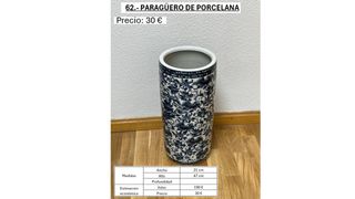 Paragüero de porcelana azul y blanco