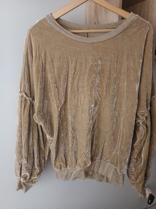 Jersey Sudadera terciopelo dorada ancha Talla M