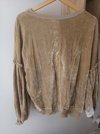 Jersey Sudadera terciopelo dorada ancha Talla M