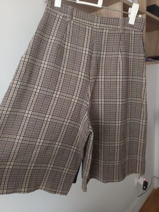 Falda pantalón midi cuadros Zara Talla M