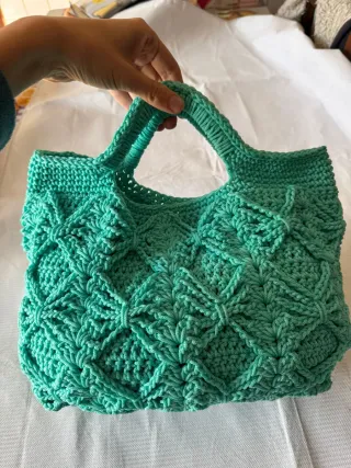 Borsa uncinetto verde acqua