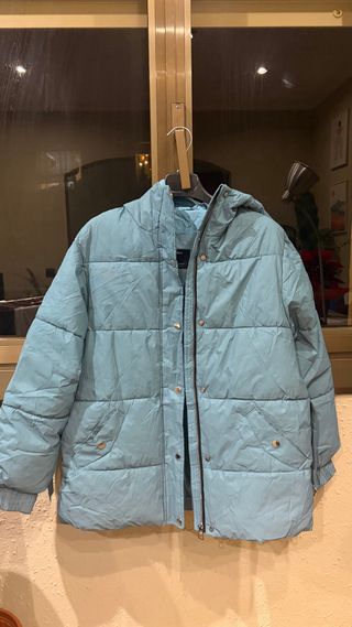 Abrigo de SKI corto Bershka azuL, impermeable