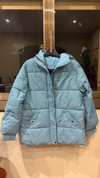 Abrigo de SKI corto Bershka azuL, impermeable
