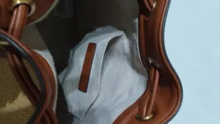 Bolso de paja y piel