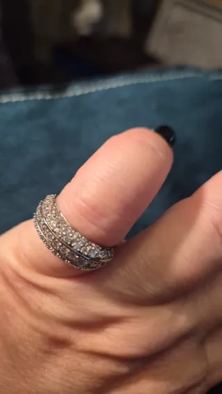 Anillo vintage plata con circonitas