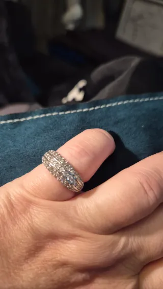 Anillo vintage plata con circonitas