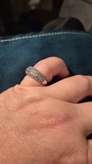 Anillo vintage plata con circonitas