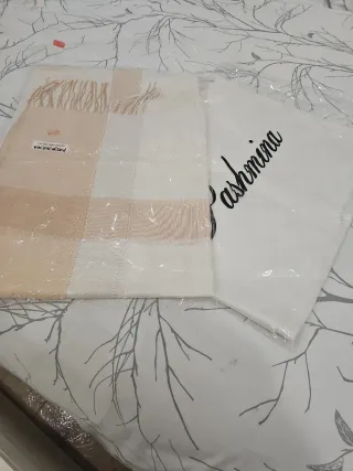 2 Pashminas Beige y Blanca