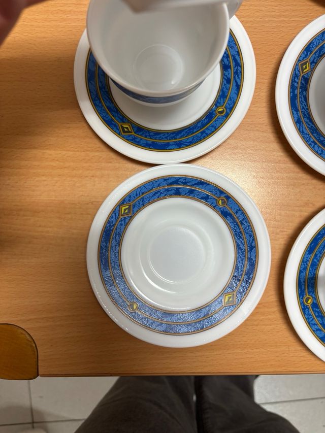 Juego 12 Tazas y Platos Café Porcelana