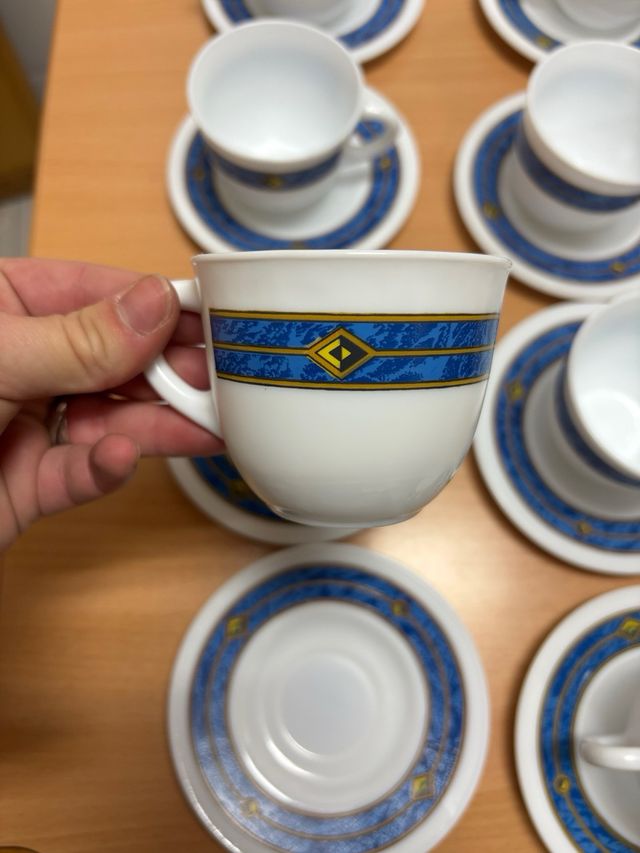 Juego 12 Tazas y Platos Café Porcelana