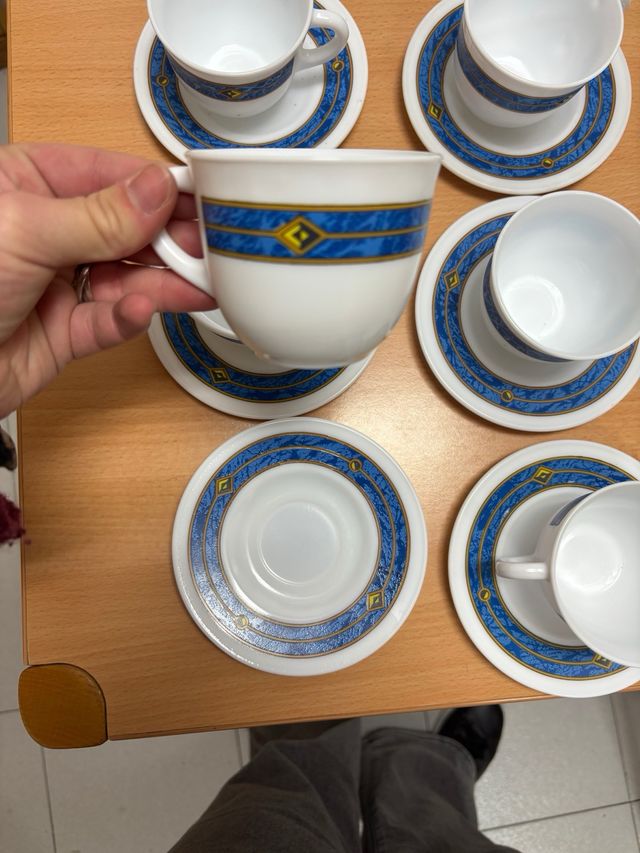 Juego 12 Tazas y Platos Café Porcelana