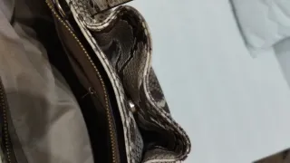 Bolso Piel Serpiente Beige y Marrón