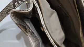 Bolso Piel Serpiente Beige y Marrón