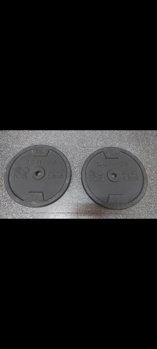 2 Discos Pesas Hierro Fundido 20 kg Domyos