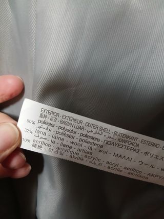 Abrigo Stradivarius Gris con lana