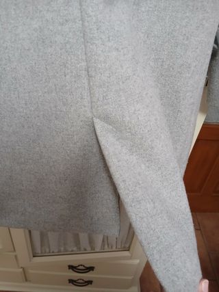 Abrigo Stradivarius Gris con lana