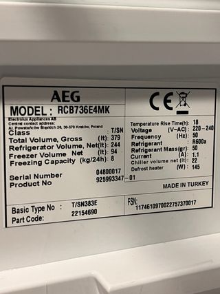 Estanterias y Baldas para nevera AEG (Set de 4)