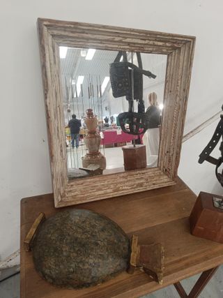 Espejo antiguo madera pino