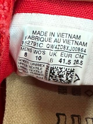 Converse Rosse Taglia 41.5