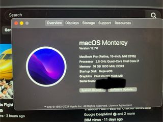 MacBook Pro 15 2015 16GB Plata
