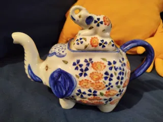 Teiera Elefante Ceramica Decorata