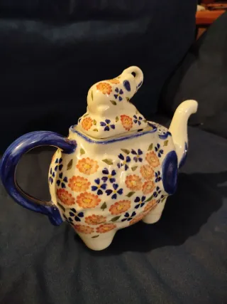 Teiera Elefante Ceramica Decorata