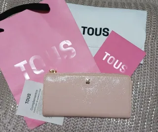Billetera Tous Piel Rosa Palo Sin Estrenar