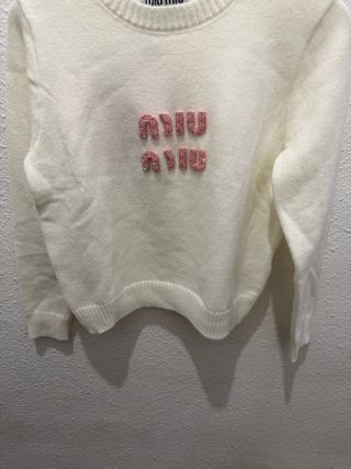Maglia Miu Miu Bianca con Pietre Preziose