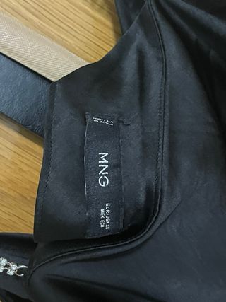 Top fiesta Mango negro tirantes brillantes