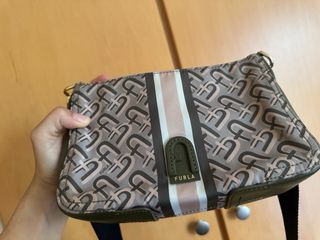 Bolso Furla Bandolera Gris y Verde Oliva